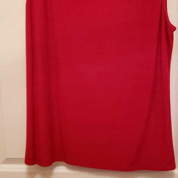 Red knit vee neck tank top - Picture 4 of 4